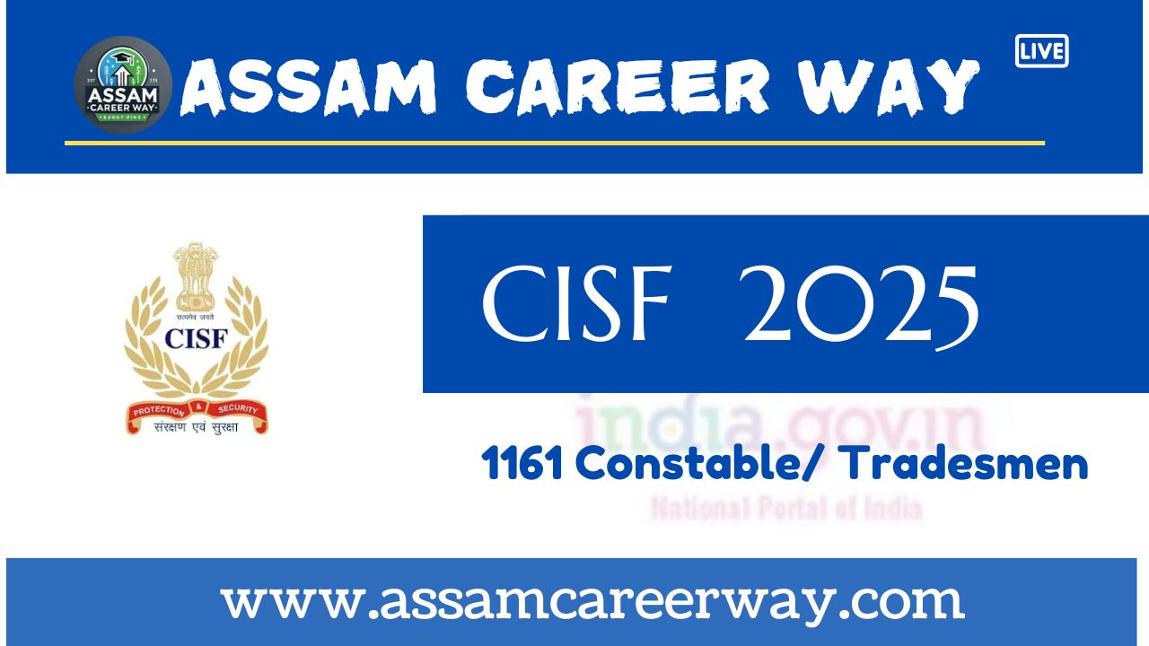 CISF Recruitment 2025 – Apply Online for 1161 Constable/ Tradesmen Vacancies