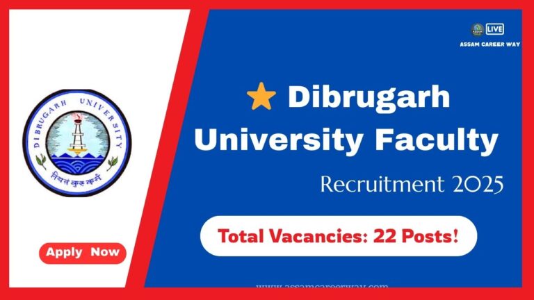 Dibrugarh University Faculty Recruitment 2025