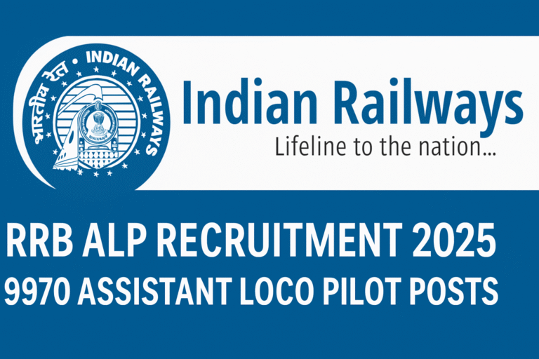 RRB ALP Recruitment 2025: Apply Online for 9970 Assistant Loco Pilot Vacancies Now!