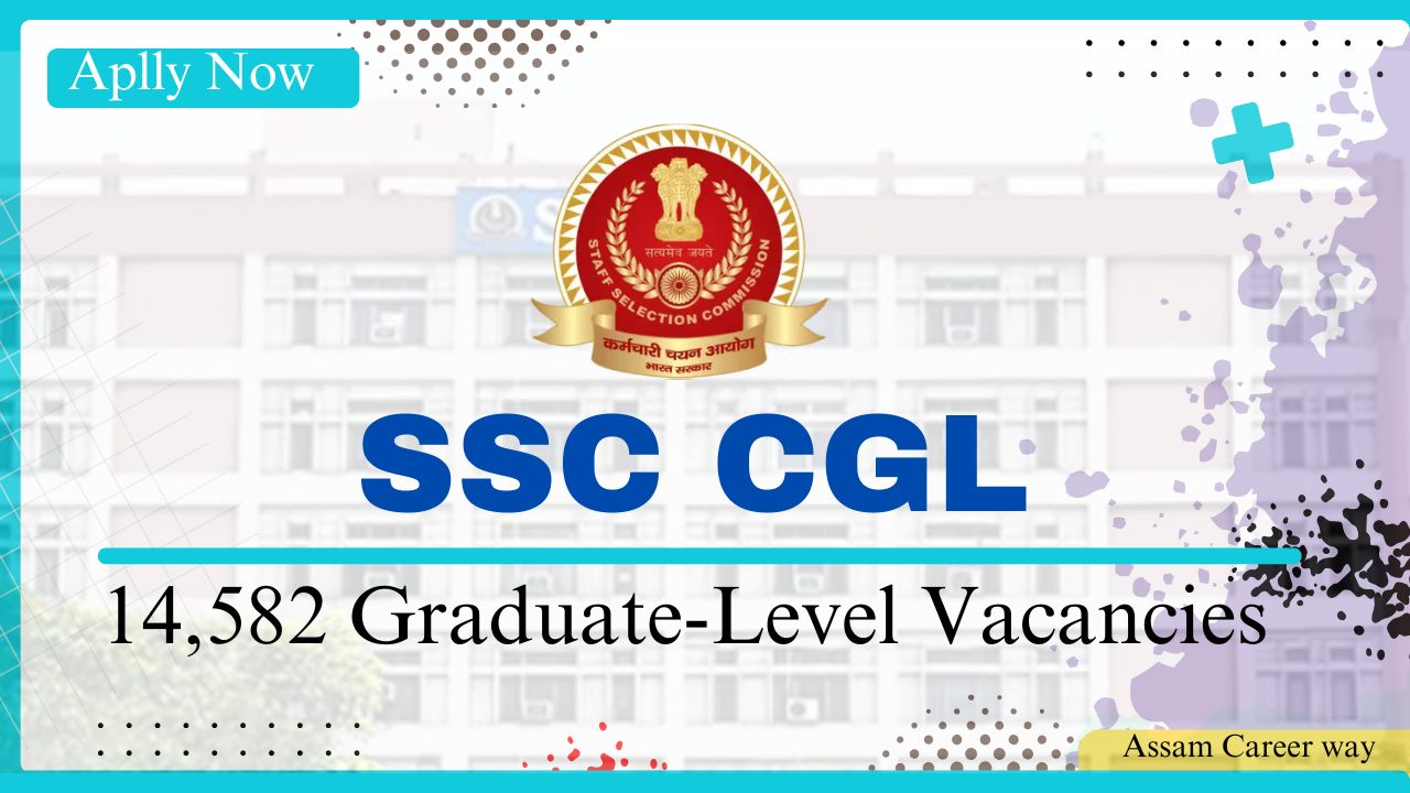 Official SSC CGL Recruitment 2025 notification banner for 14582 vacancies.