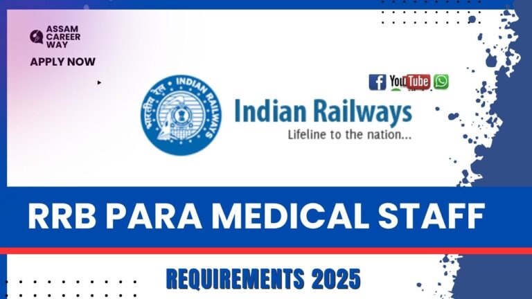 Apply online for RRB Para Medical Staff Recruitment 2025